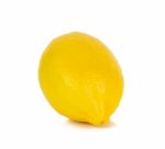 Yellow Lemon Isolated On The White Background Stock Photo