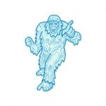 Yeti Or Abominable Snowman Mono Line Stock Photo