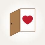  Love Heart Door Open Mind Concept Stock Photo