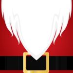 Christmas Santa Claus White Beard. Red Shirt And Belt Of Holiday Stock Photo