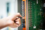 Fix Network Switch In Data Center Room Stock Photo