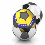 Bosnia Herzegovina Flag Soccer Ball Isolated White Background Stock Photo