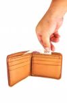 Brown Leather Wallet Stock Photo