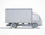 3d White Delivery Truck Icon Stock Photo