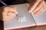 Hand On White Pill Medicine Stock Photo