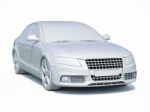 3d Car White Blank Template Stock Photo