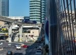 View Of The Monorail  In Las Vegas Stock Photo