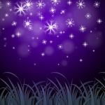 Snowflakes Purple Background Shows Wintertime Wallpaper Or Ice P Stock Photo