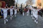 Kent And Sussex Morris Dancers Performing In London Stock Photo