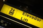 Lift/elevator Sign On Airport Stock Photo