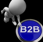 B2b Button Shows Business Partnership Or Deal Stock Photo