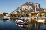 Boats At Lake Como Lecco Italy Stock Photo