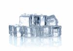 Ice Cubes Isolated On The White Background Stock Photo