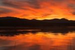 Lake Moogerah In Queensland With Beautiful Clouds At Sunset Stock Photo