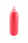 Red Sauce Plastic Bottle On White Background Stock Photo