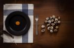 Quail Eggs Flat Lay Still Life Rustic With Food Stylish Stock Photo