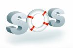 Sos With Lifebouy Stock Photo