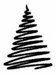 Grunge Christmas Tree On White Background Stock Photo