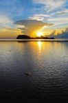 Sunrise At Hat Sai Ri Beach In Chumphon Stock Photo