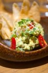 Avocado And Shrimps Salad Stock Photo