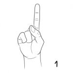 Sign Language,number 1 Stock Photo