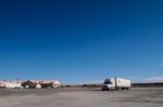 A Truck On The Rest Area Stock Photo