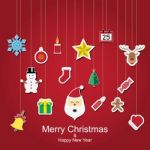 Christmas Sticker Icon Hanging Design  Illustration Stock Photo