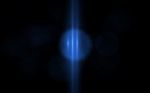 Anamorphic Blue Lens Flare Isolated On Black Background For Overlay Design Or Screen Blending Mode Stock Photo