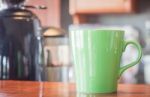 Coffee Mug In Coffee Shop Stock Photo