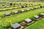 Kanchanaburi War Cemetery (don Rak) Stock Photo