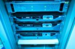 Storage Servers In Data Room Domestic Room Stock Photo