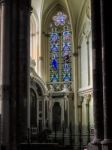 Stained Glass Windows In The Cathedral Of St Andrew In Bordeaux Stock Photo