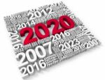 Two Thousand Twenty Shows New Year 2020 3d Rendering Stock Photo