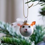 Cat's Face Christmas Tree Bauble Stock Photo