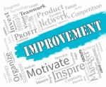 Improvement Words Shows Progress Upgrade And Development Stock Photo