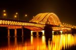 Banghwa Bridge At Night In Seoul,korea Stock Photo