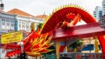 Chinese Model Dragon To Celebrate The New Year In Singapore Stock Photo