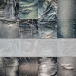 Collage Set Of Jeans Background With Blank For Text Stock Photo