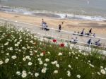 People Enjoying The Promenade At Southwold Stock Photo