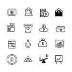 Finance And Money Icon Set On White Background Stock Photo