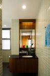 Washbasin With A Shelf And A Mirror Stock Photo