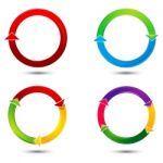 Multicolored Arrows Icon Stock Photo