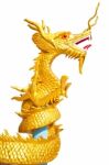 Golden Dragon Statue Stock Photo