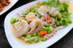 Kale Salad With Shrimp Stock Photo