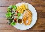 Salmon Steak Stock Photo