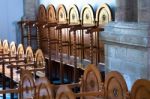 Rows Of Prayers Chairs Stock Photo