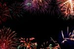 Set Of Colorful Fireworks For Celebration Background Stock Photo