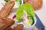 Fresh Garlic Cheese Dip Salad Stock Photo