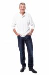 Casual Dressed Man Isolated Over White Stock Photo