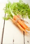 Baby Carrots Bunch Tied With Rope Stock Photo